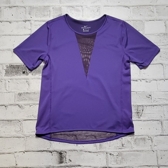 Nike Zonal Cooling Purple Mesh Back Athletic Tee Size L Lightweight Top - Picture 1 of 3